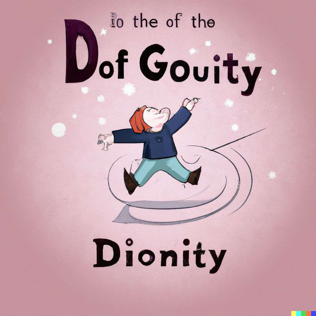the discovery of gravity, greeting card illustration